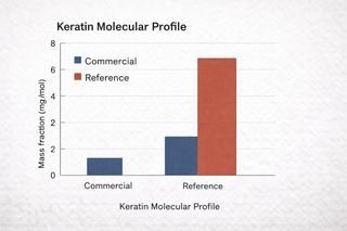 Comparative molecular profile chart showing keratin-type IV protein concentration in commercial oatmeal versus laboratory-verified oat grain, as reported in Chen and Okafor 2019